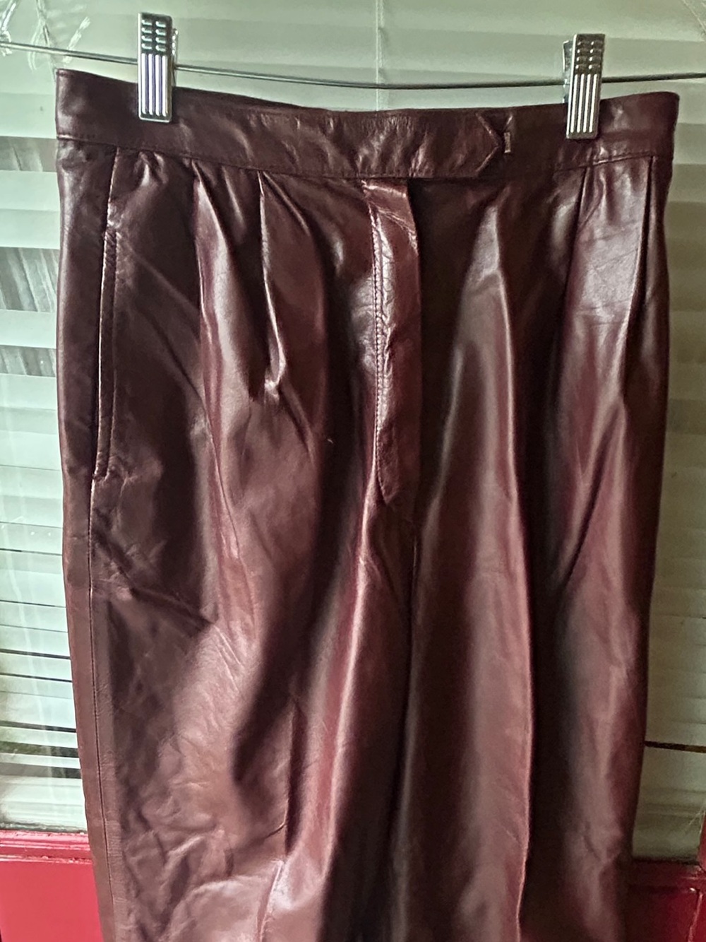 Vintage West Bay leather pleated pants